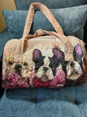 Quilted Dog Print Weekender Bag - Pin7k Floral
